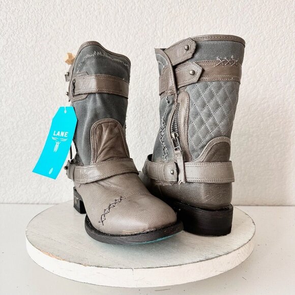 NEW Lane DUSTOFF Womens Cowboy Boots 7 Gray Western Cowgirl Short Ankle Boot - Picture 12 of 12